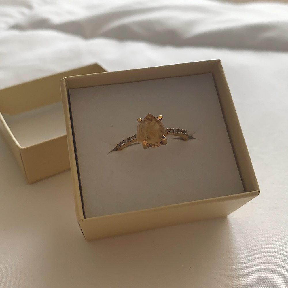 Citrine 14K Yellow Gold Vermeil Ring